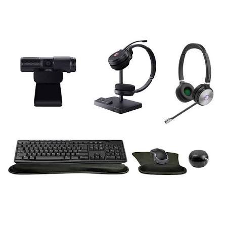 Speaker, Headphone & Webcam Combo Set